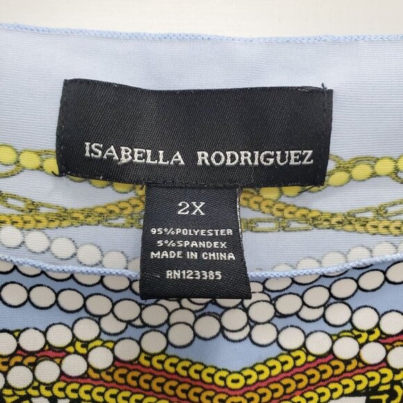 Isabella Rodriguez Woman's‎ Blue Multi Kaleidoscope Chain Poncho Plus Size 2X - Picture 4 of 8